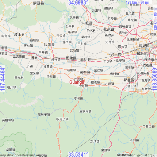 Guangji on map