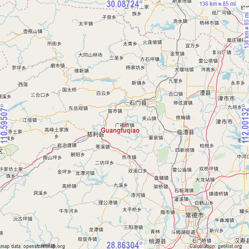 Guangfuqiao on map