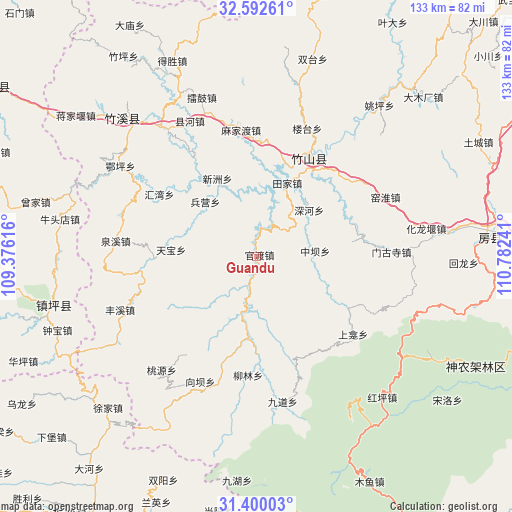 Guandu on map