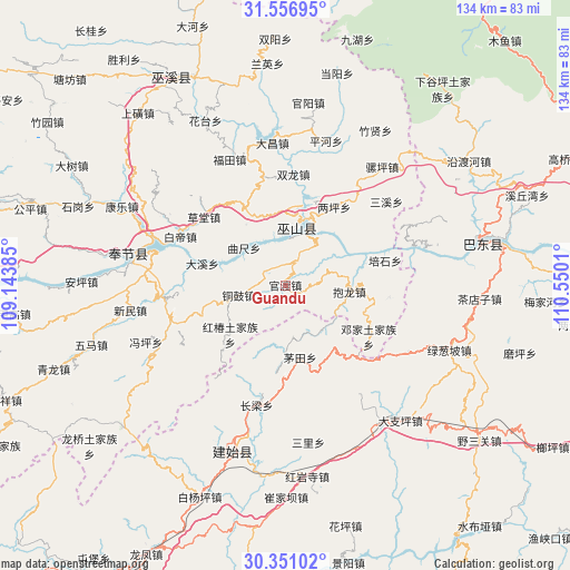 Guandu on map