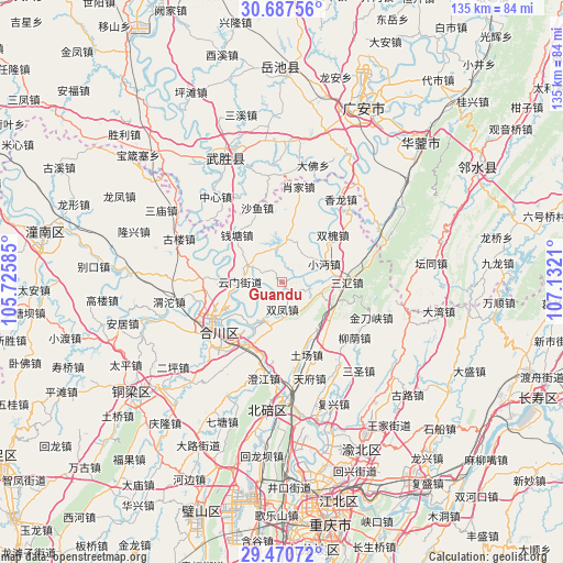 Guandu on map