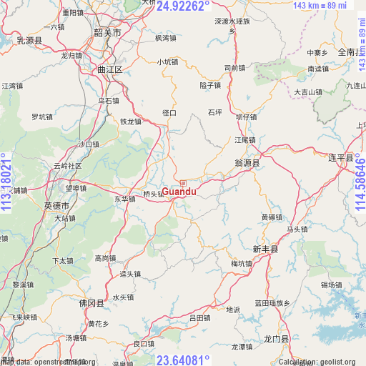 Guandu on map