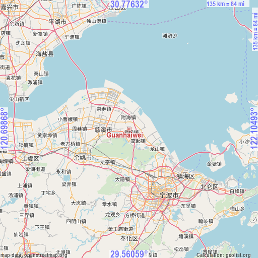 Guanhaiwei on map