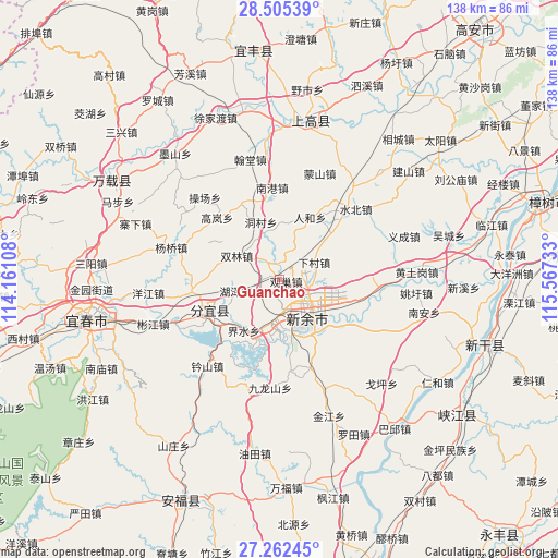 Guanchao on map