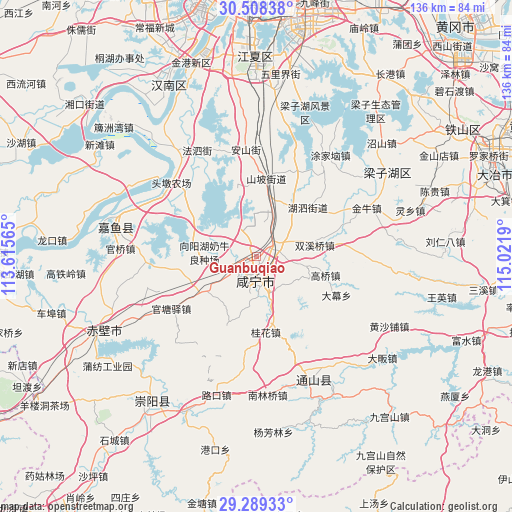 Guanbuqiao on map