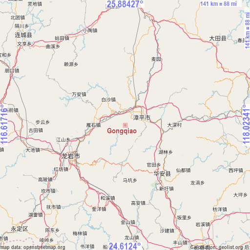 Gongqiao on map