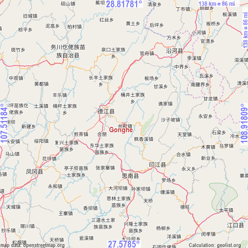 Gonghe on map