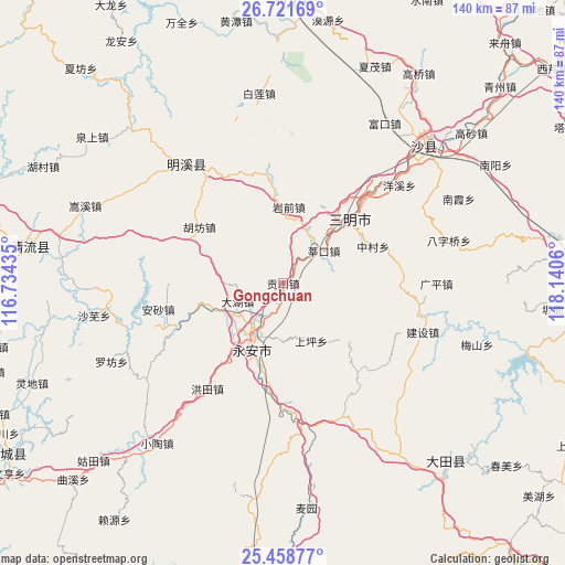 Gongchuan on map