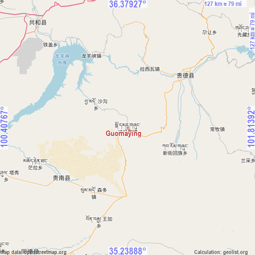 Guomaying on map