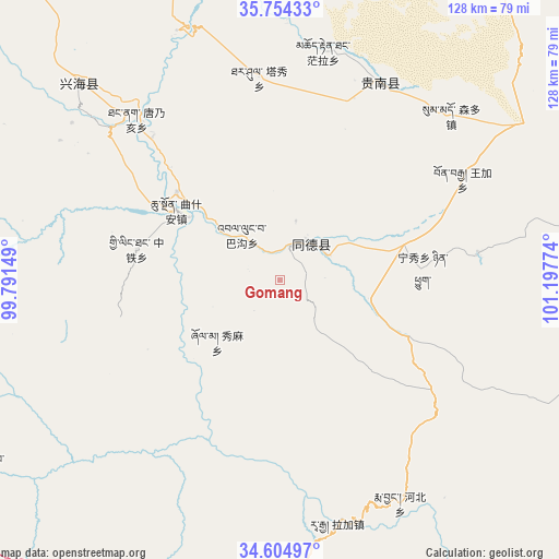 Gomang on map