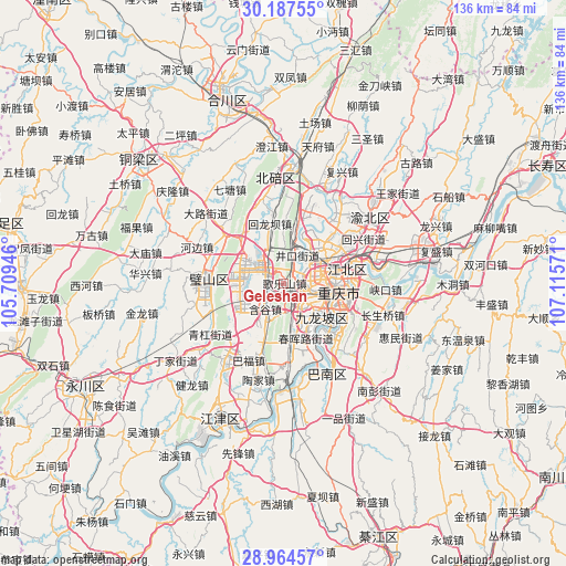 Geleshan on map