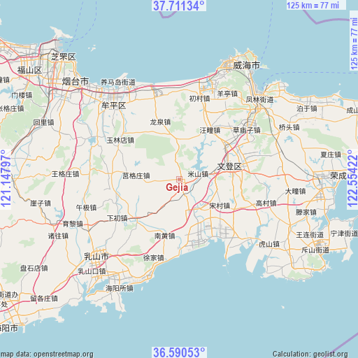 Gejia on map