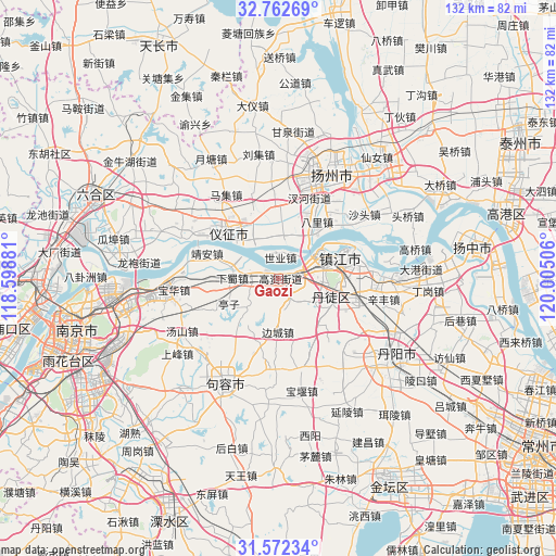 Gaozi on map