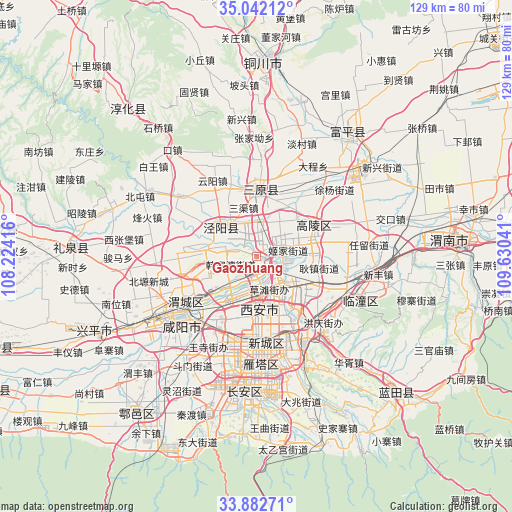 Gaozhuang on map