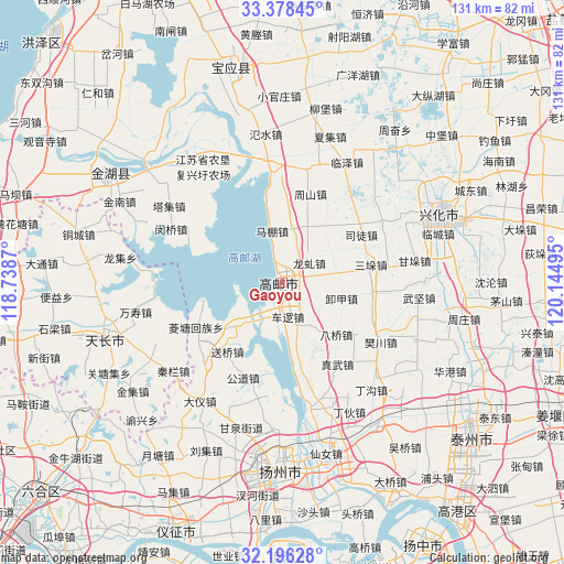 Gaoyou on map