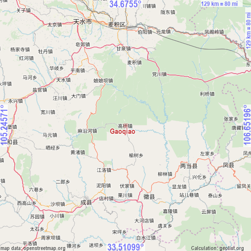 Gaoqiao on map