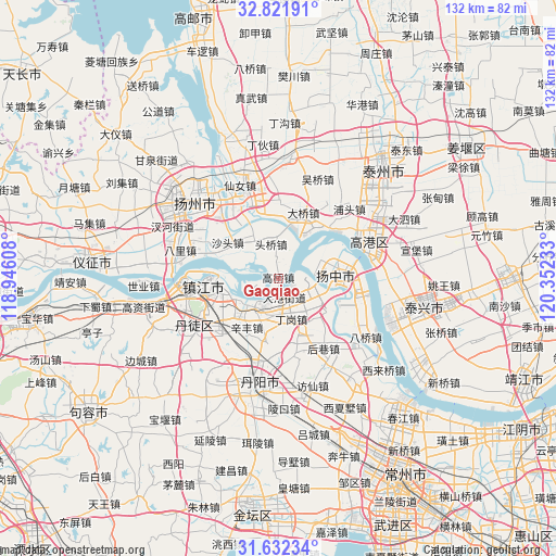 Gaoqiao on map