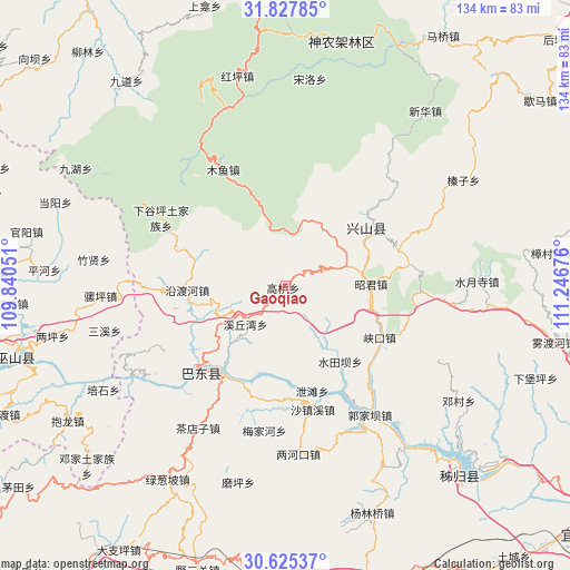 Gaoqiao on map