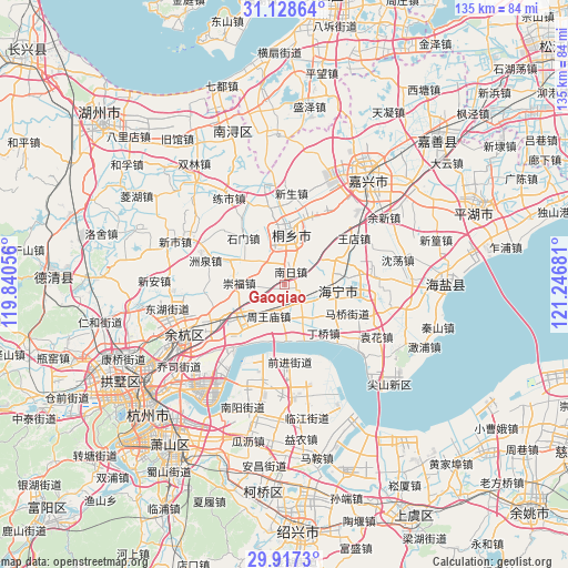 Gaoqiao on map