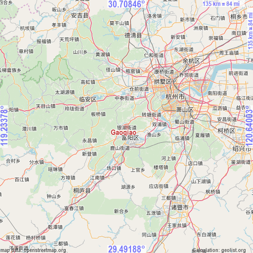 Gaoqiao on map