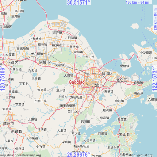 Gaoqiao on map