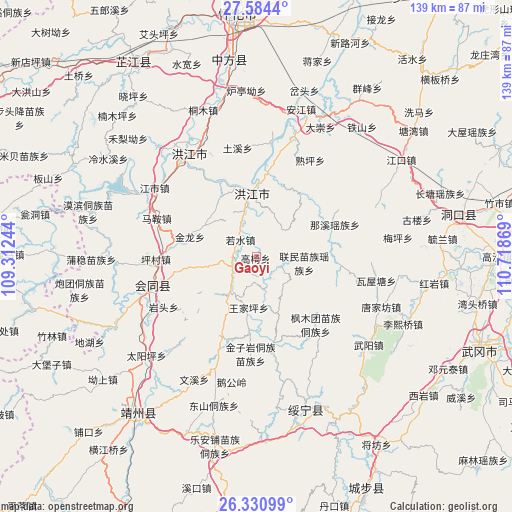 Gaoyi on map