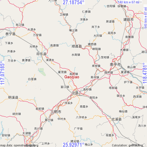 Gaoqiao on map