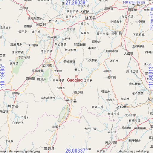 Gaoqiao on map