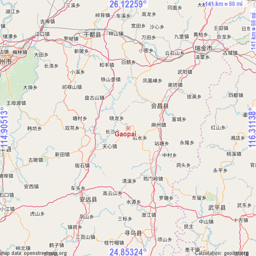 Gaopai on map