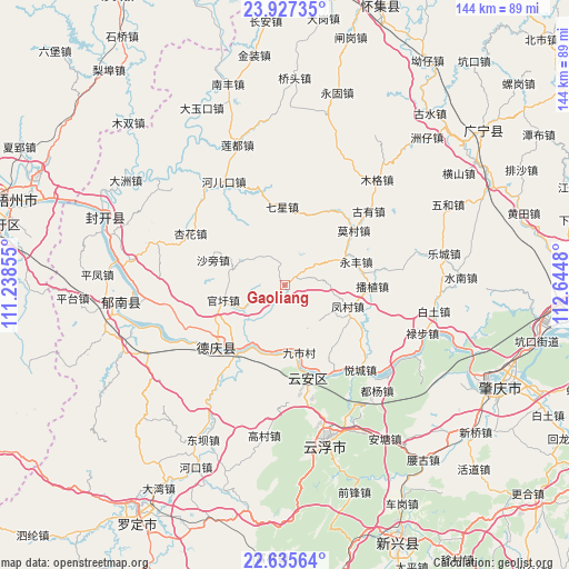 Gaoliang on map