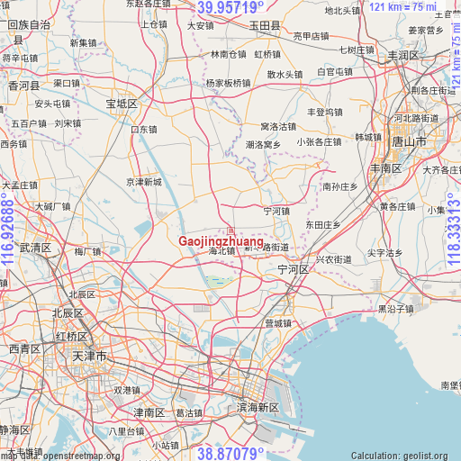 Gaojingzhuang on map