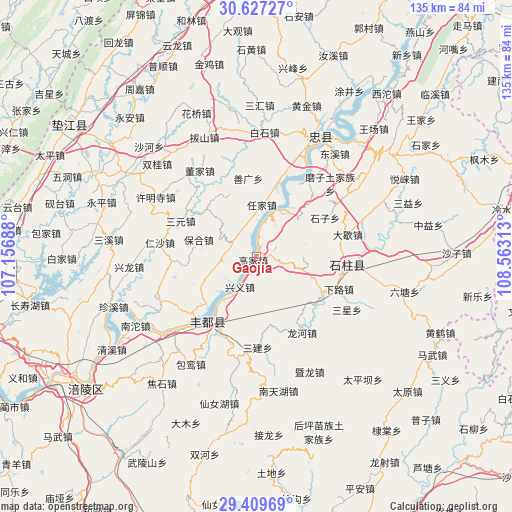 Gaojia on map