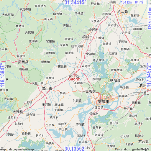 Gaohe on map