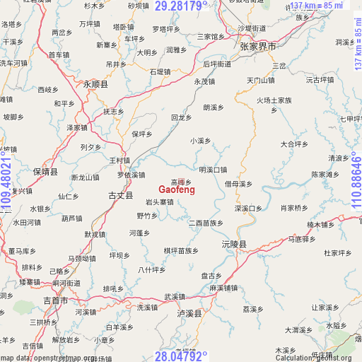 Gaofeng on map