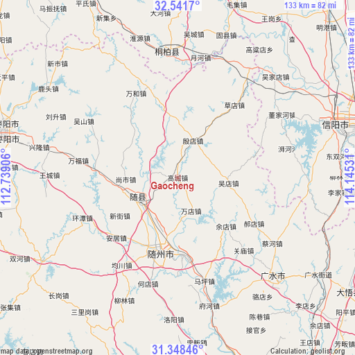 Gaocheng on map