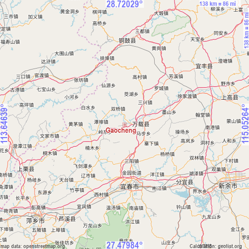 Gaocheng on map