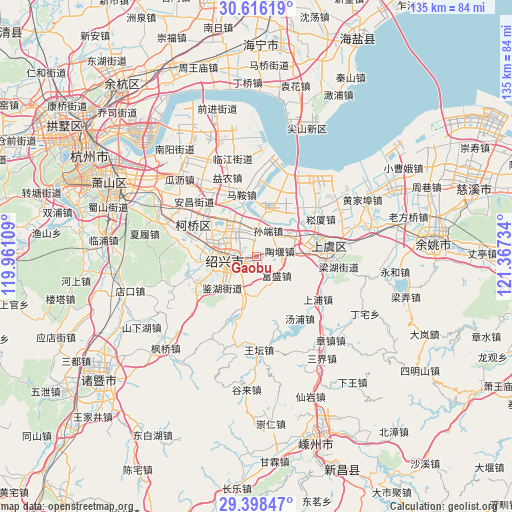 Gaobu on map