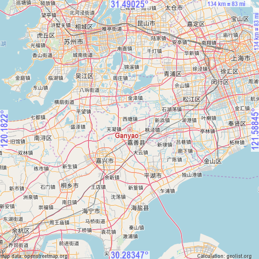 Ganyao on map