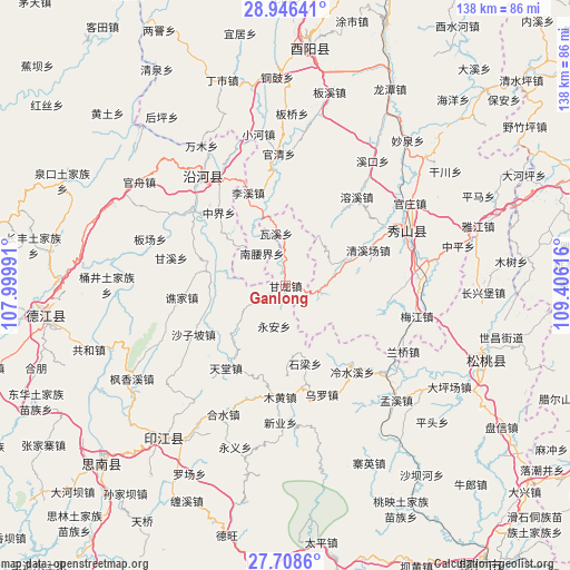 Ganlong on map