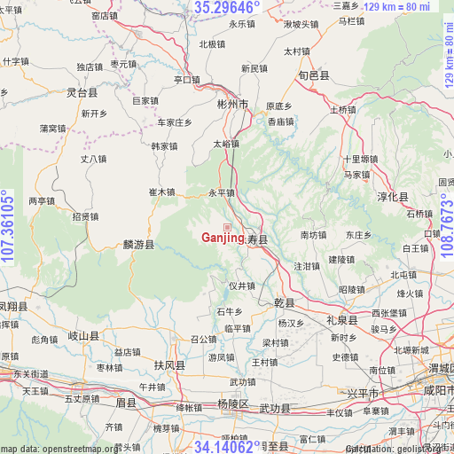 Ganjing on map