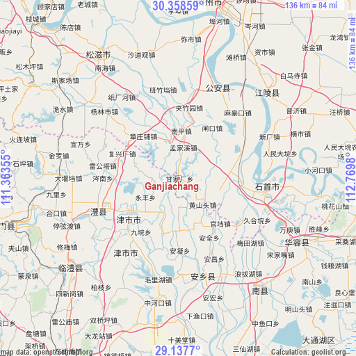 Ganjiachang on map