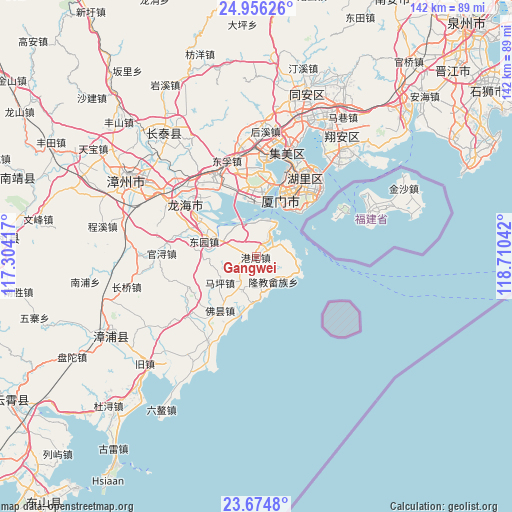 Gangwei on map