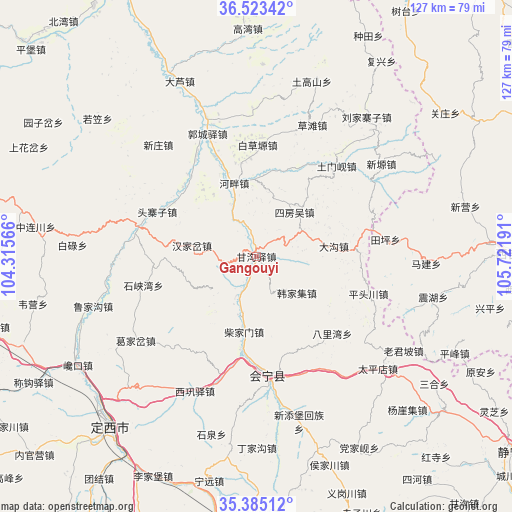 Gangouyi on map