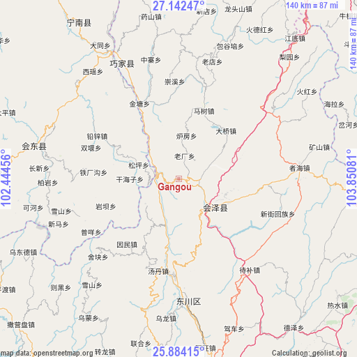 Gangou on map