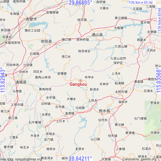 Gangkou on map