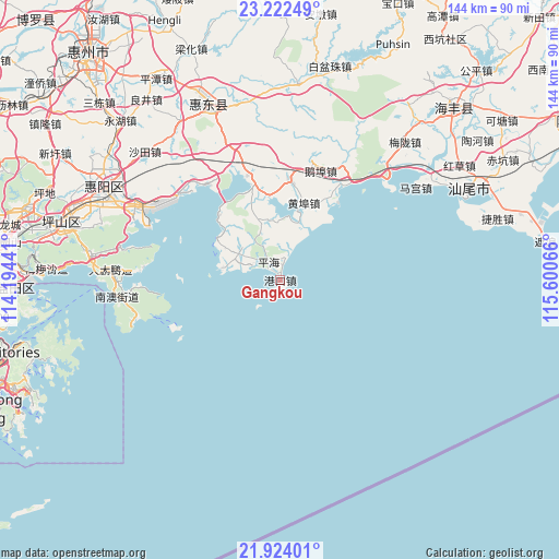 Gangkou on map