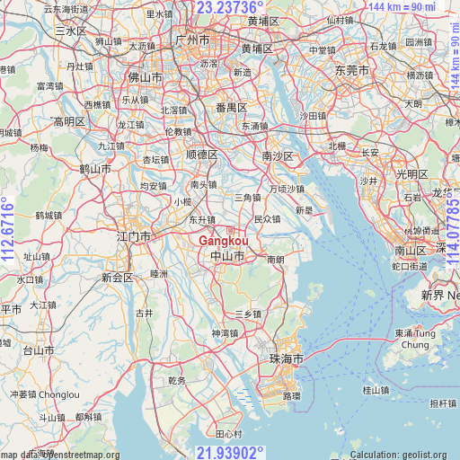 Gangkou on map