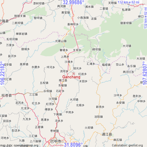 Ganchang on map