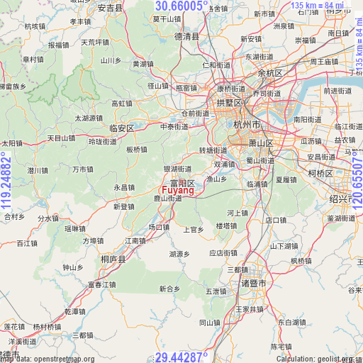 Fuyang on map