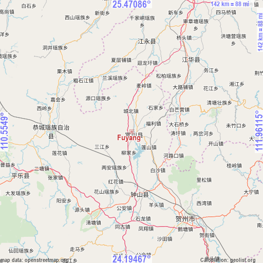 Fuyang on map